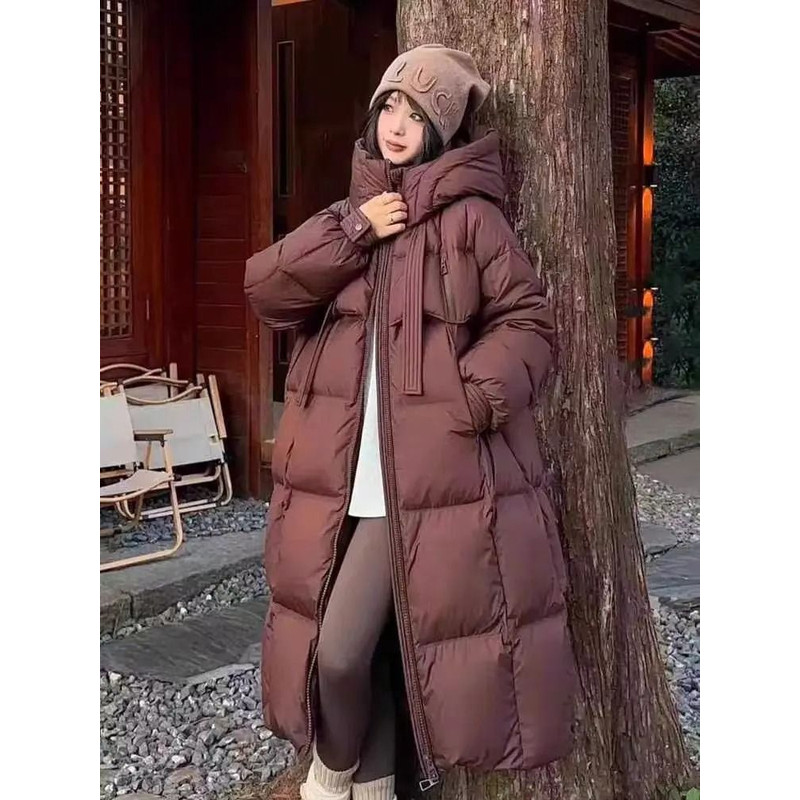 Long Hooded Down Jacket For Women Thick Winter Coat With Duck Down Filling 0