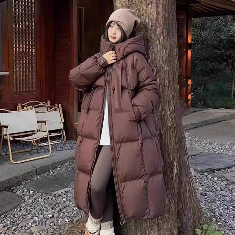 Long Hooded Down Jacket For Women Thick Winter Coat With Duck Down Filling 8