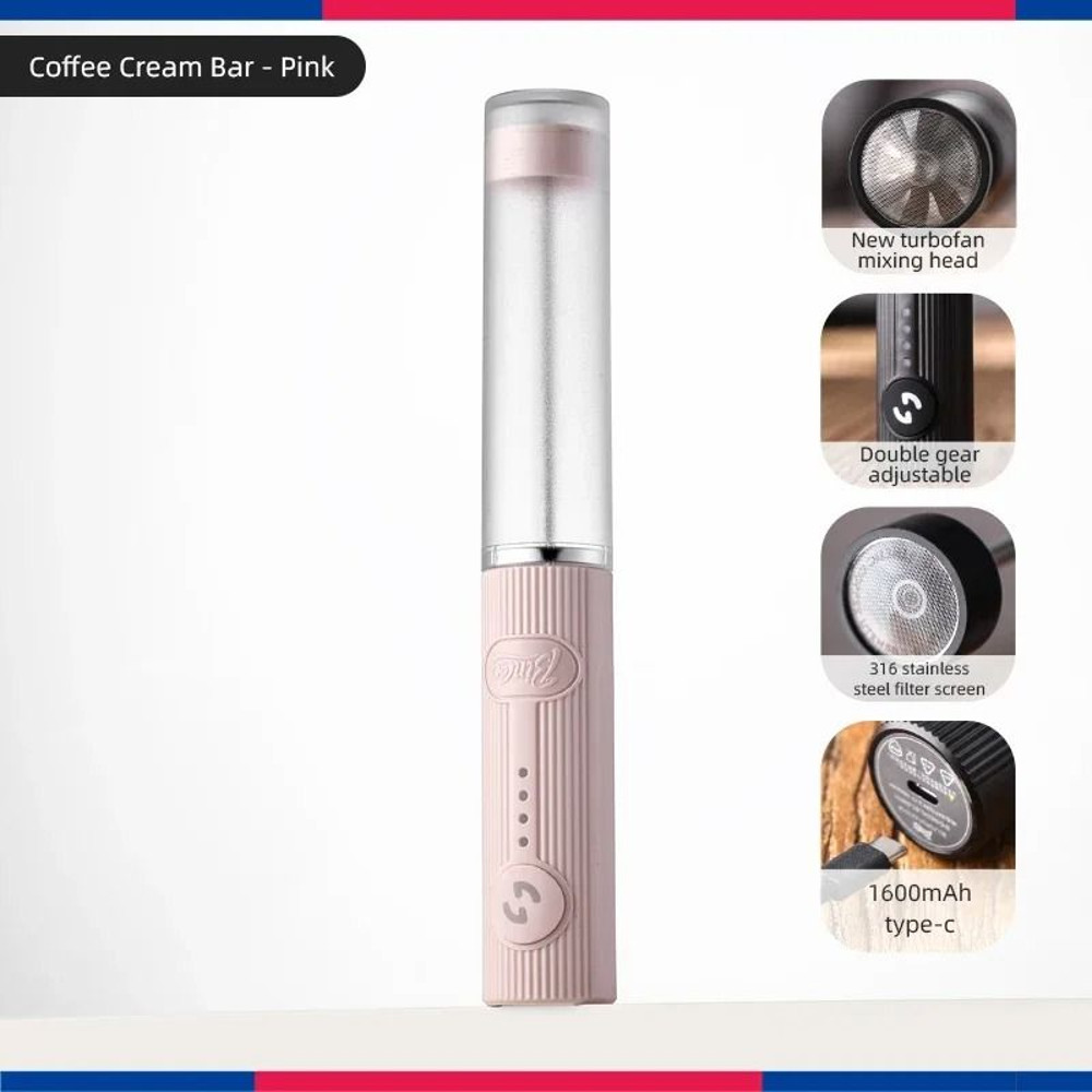 Mini Electric Milk Frother USB Handheld Coffee Whisk Mixer 7