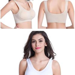 seamless wireless sports bra set with removable pads
