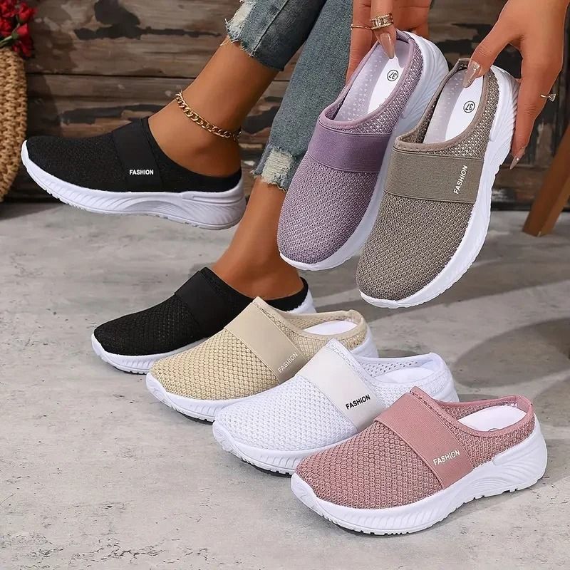 Womens Mesh Slip On Sneakers Comfortable Casual Walking Flats 0