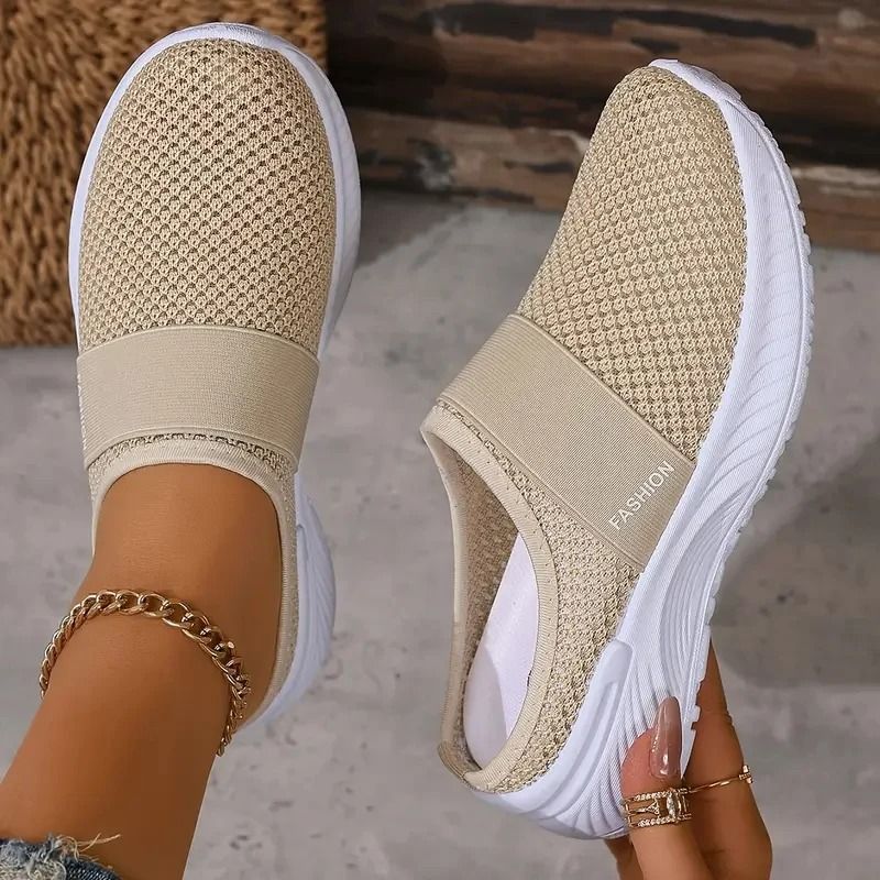 Womens Mesh Slip On Sneakers Comfortable Casual Walking Flats 9