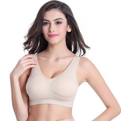plus size seamless sports bra set with pads wireless comfort fit