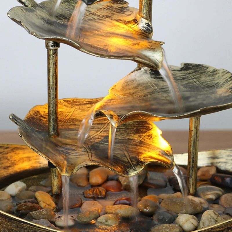 Relaxation Tabletop Waterfall Fountain LED Decoration For Home And Office 0