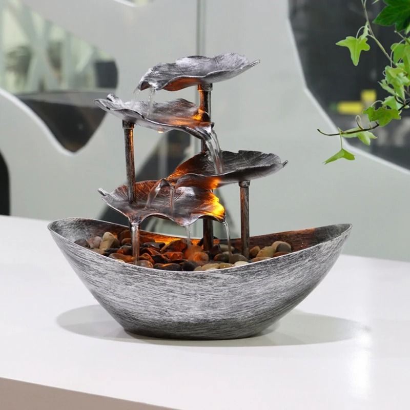 Relaxation Tabletop Waterfall Fountain LED Decoration For Home And Office 1