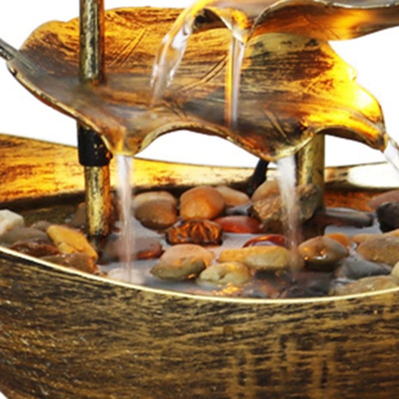 Relaxation Tabletop Waterfall Fountain LED Decoration For Home And Office 2