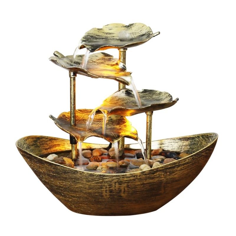 Relaxation Tabletop Waterfall Fountain LED Decoration For Home And Office 6