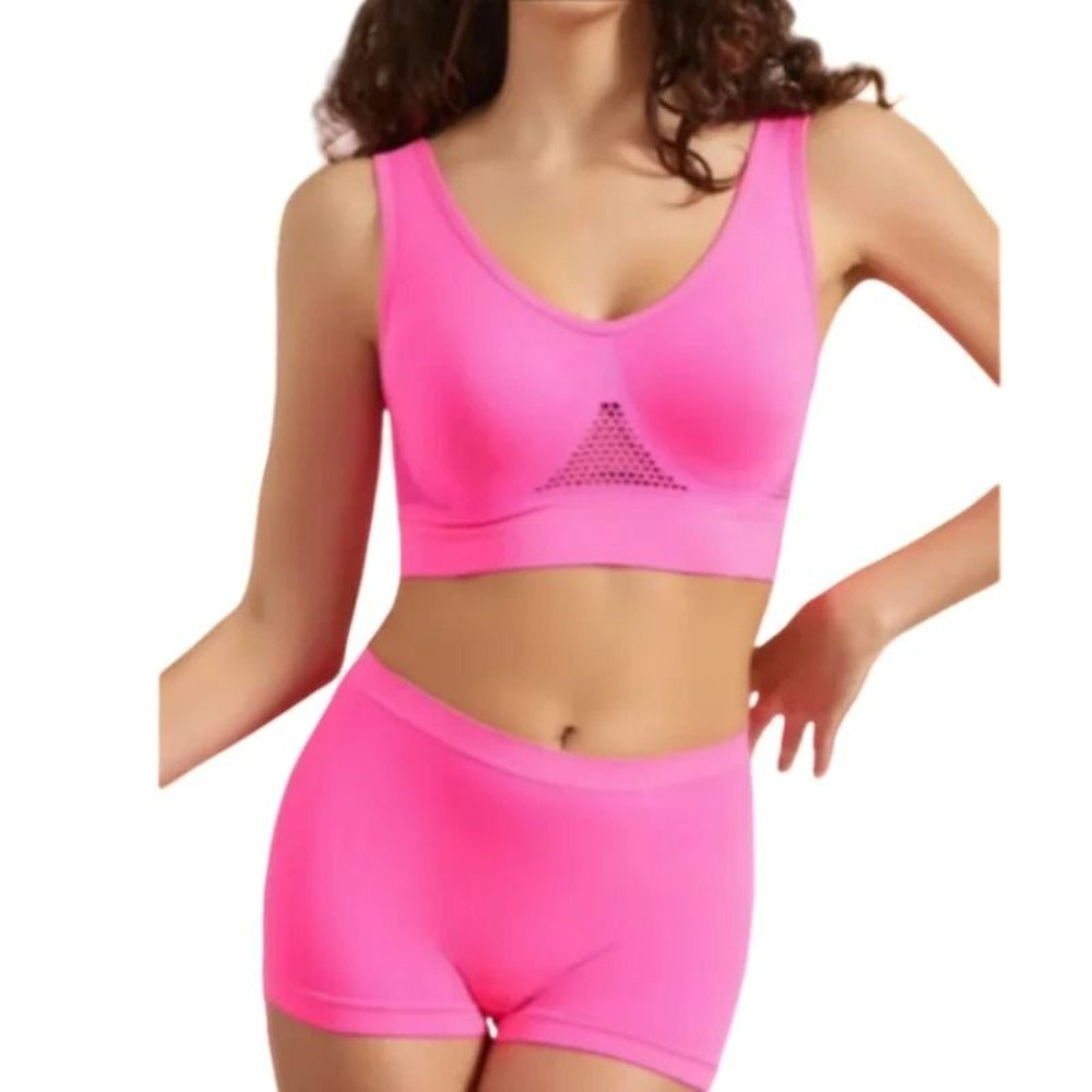 Seamless Bra And Low Waist Thong Panty Lingerie Set Womens Comfort Sports Underwear 5