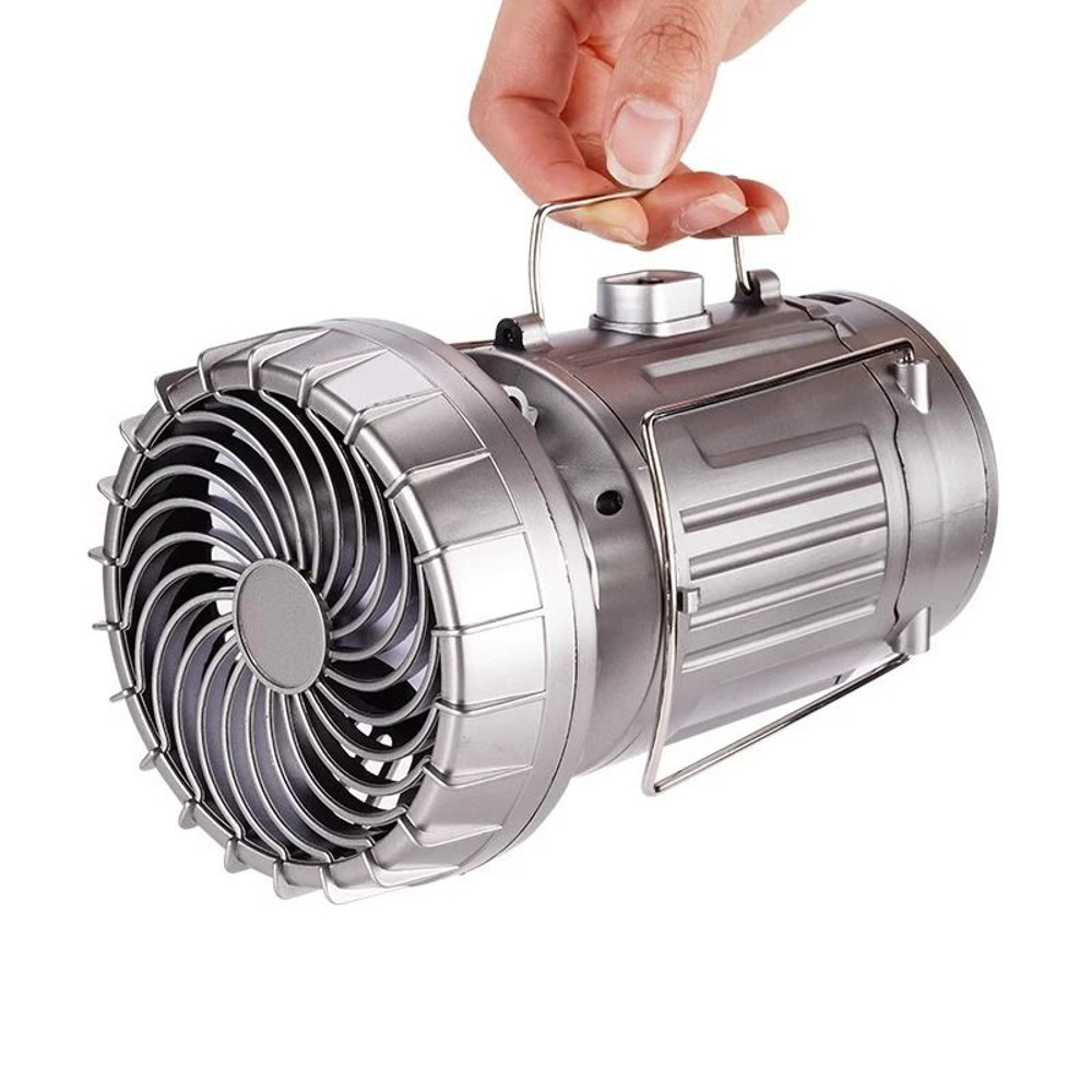 Portable Camping Fan Lantern With Solar Charging And Power Bank 6