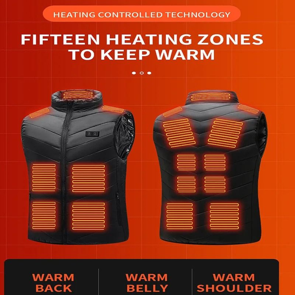 USB Heated Vest Sportswear Coat With 21 Heating Zones 1