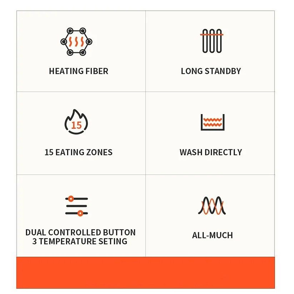 USB Heated Vest Sportswear Coat With 21 Heating Zones 5