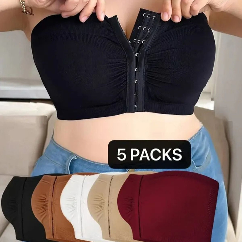 Strapless Front Button Wireless Bra With Seamless Support 2