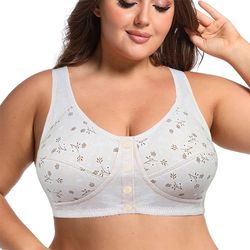 comfortable cotton wireless front closure bra for women