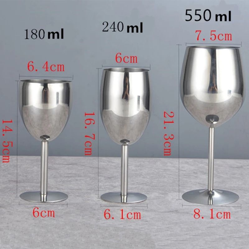 Premium Stainless Steel Red Wine Goblet Set Of Two 1