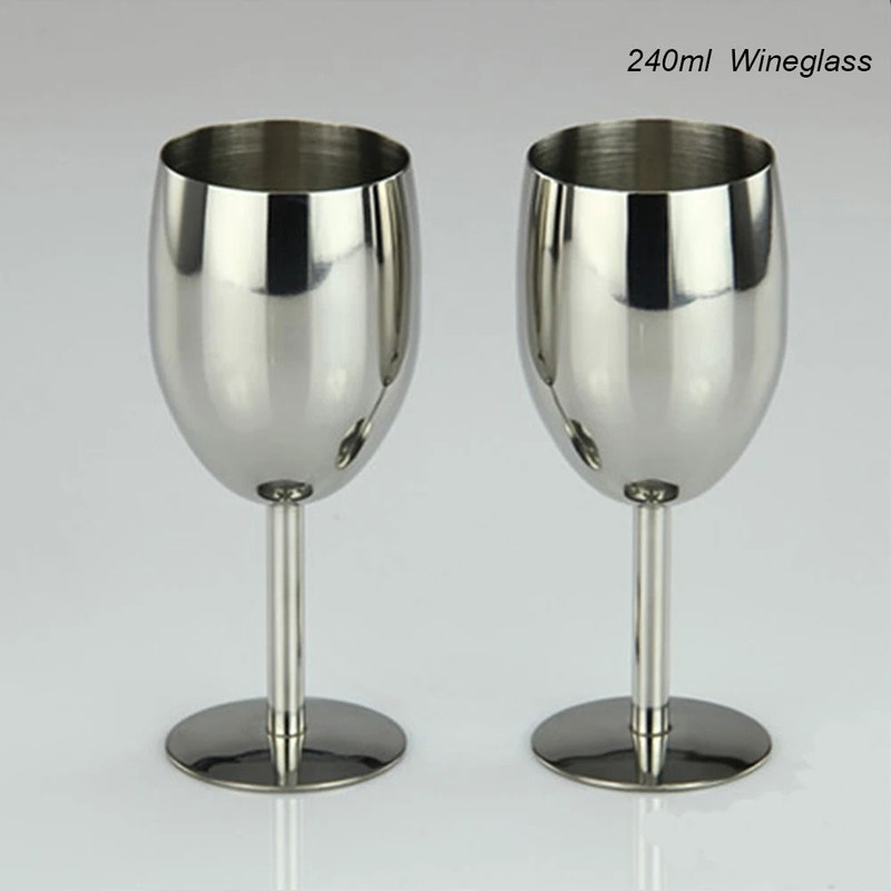 Premium Stainless Steel Red Wine Goblet Set Of Two 3