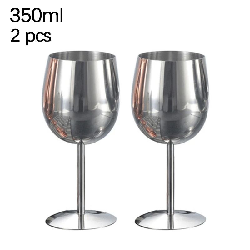 Premium Stainless Steel Red Wine Goblet Set Of Two 4