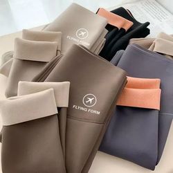 womens thermal fleece leggings high waist warm winter pants