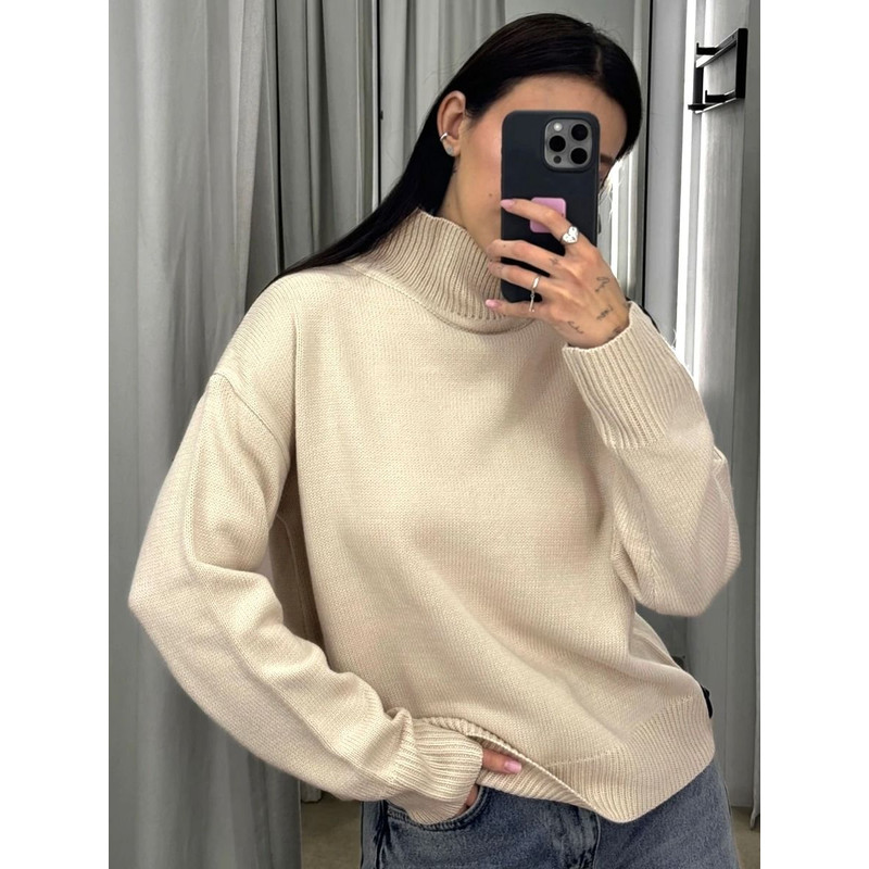 Womens Oversized Turtleneck Winter Sweater 9