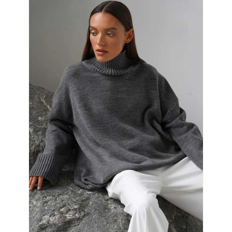 Womens Oversized Turtleneck Winter Sweater 12
