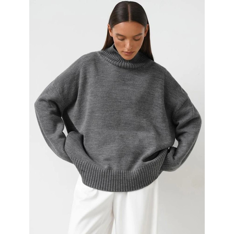Womens Oversized Turtleneck Winter Sweater 13