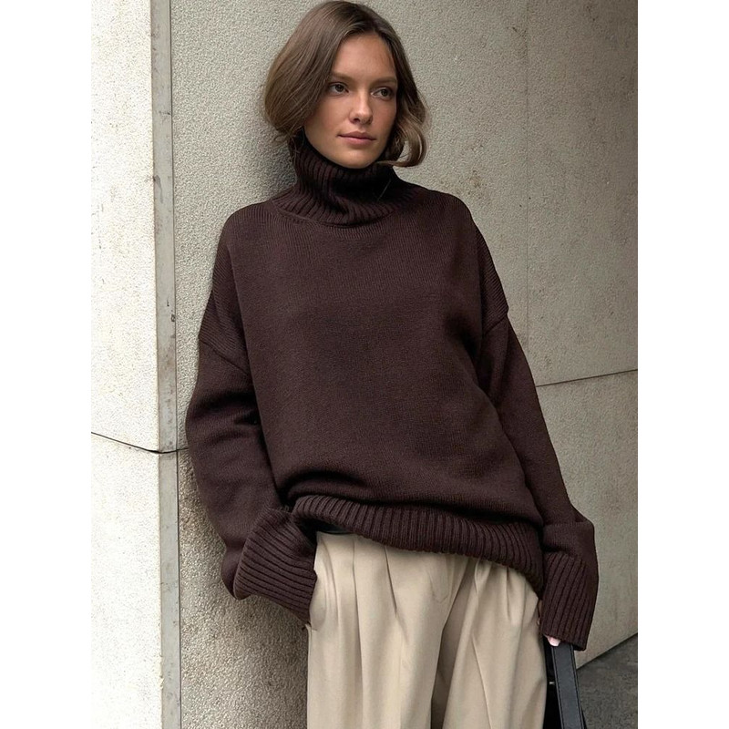 Womens Oversized Turtleneck Winter Sweater 6