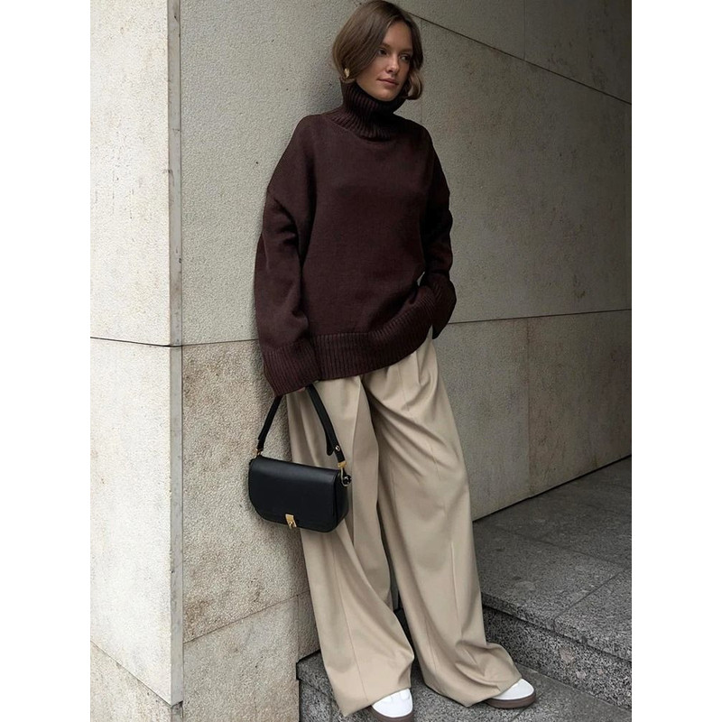 Womens Oversized Turtleneck Winter Sweater 8