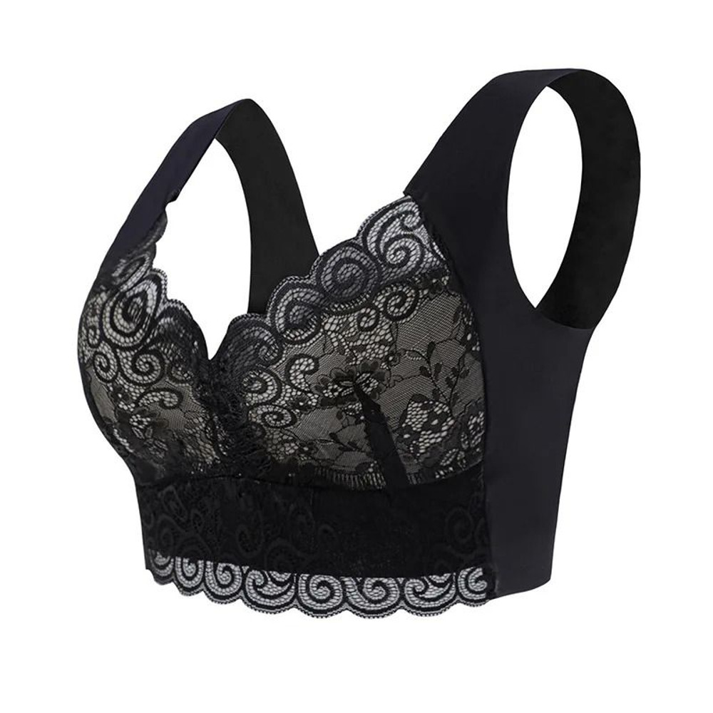 Plus Size Lace Wireless Push Up Bra With Comfortable Support 9