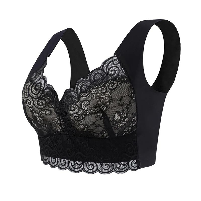Plus Size Lace Wireless Push Up Bra With Comfortable Support 9