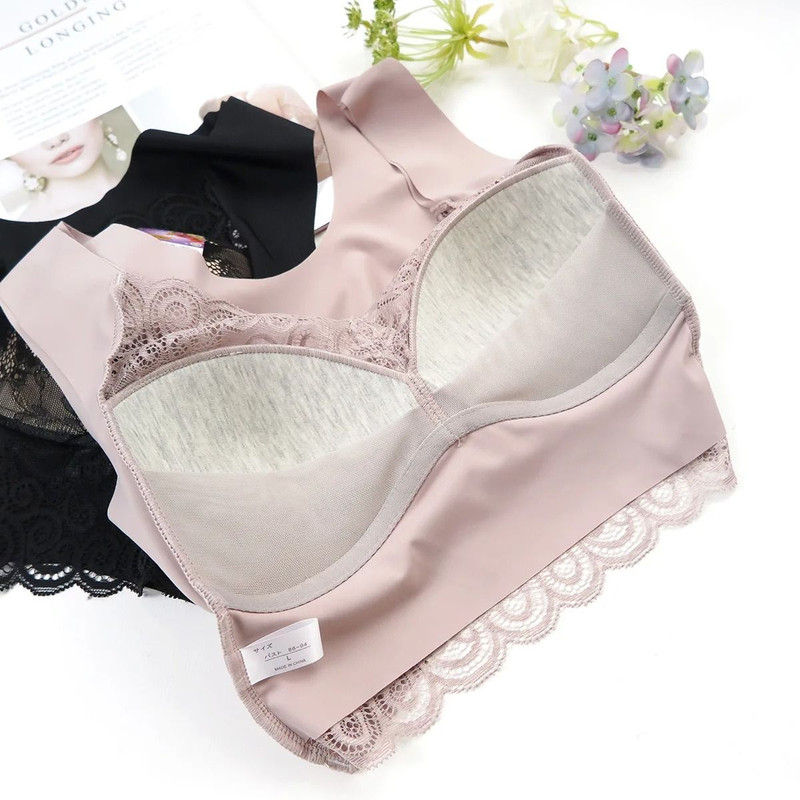 Plus Size Lace Wireless Push Up Bra With Comfortable Support 5