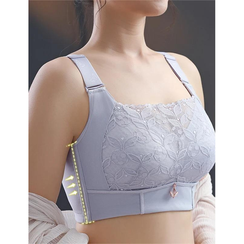 Womens Full Coverage Lace Bra Wirefree Plus Size Comfort 0