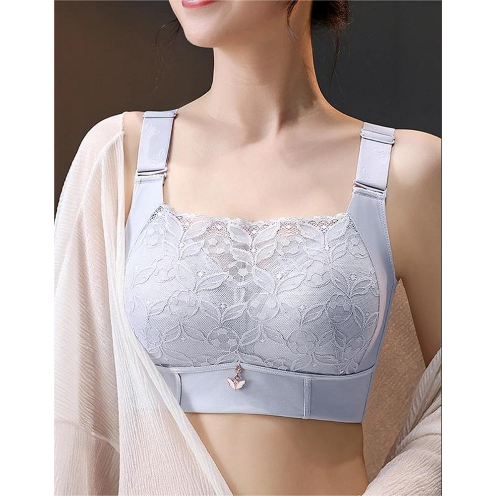 Womens Full Coverage Lace Bra Wirefree Plus Size Comfort 1
