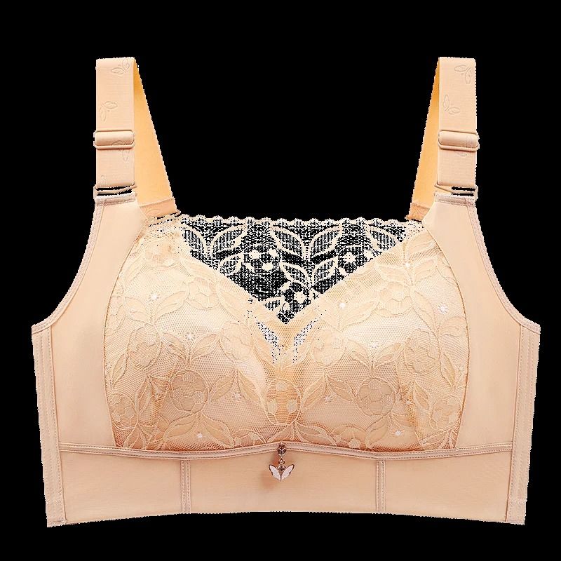 Womens Full Coverage Lace Bra Wirefree Plus Size Comfort 3