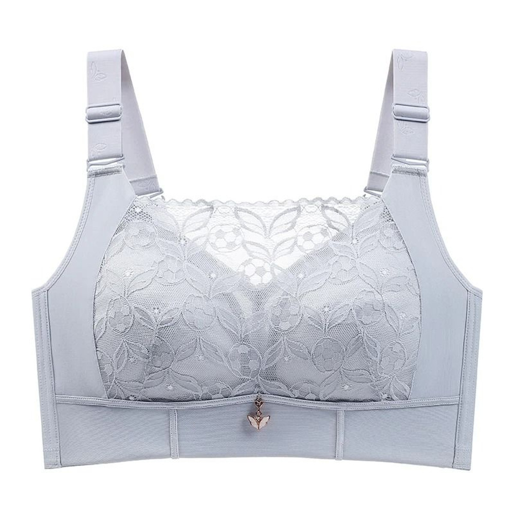 Womens Full Coverage Lace Bra Wirefree Plus Size Comfort 5