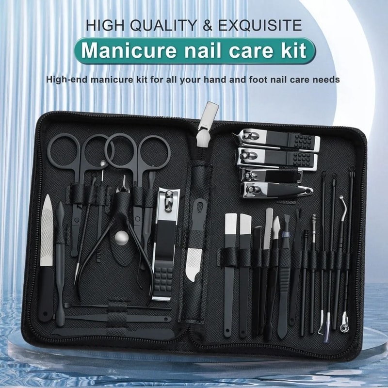 30 In 1 Stainless Steel Manicure Kit With Travel Case 7