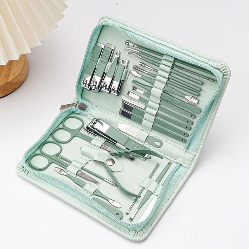 30 In 1 Stainless Steel Manicure Kit With Travel Case 8