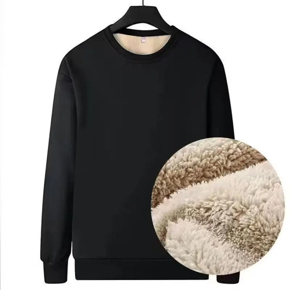 Mens Warm Fleece Lined Pullover Sweatshirt Thermal Top 7