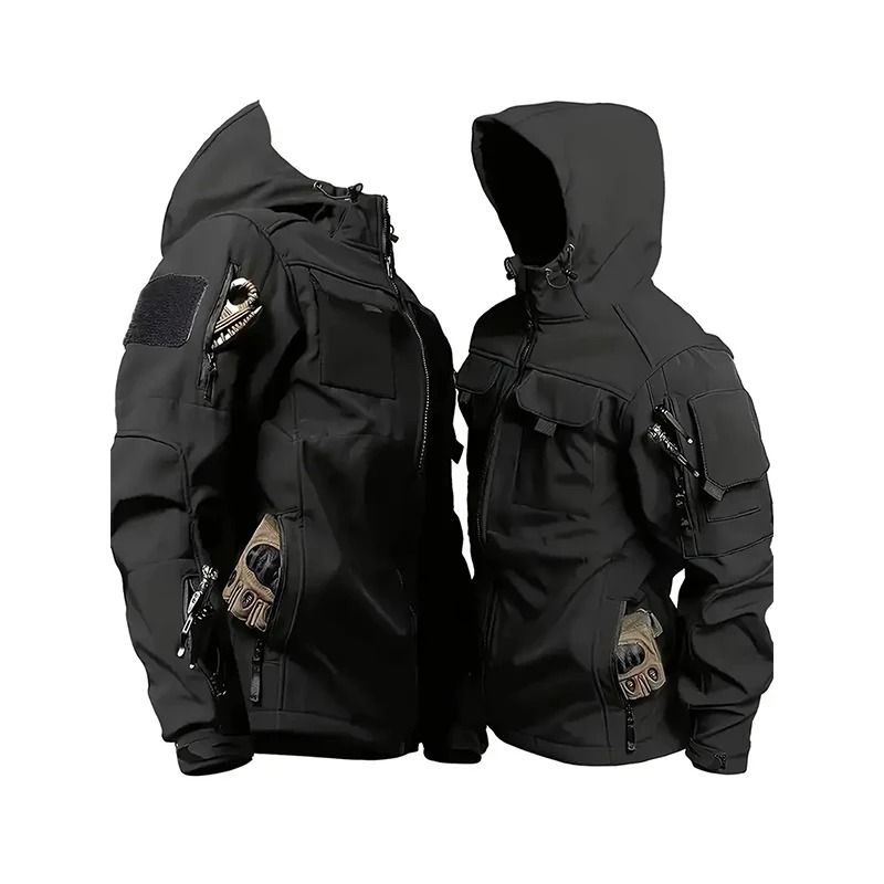 Men Tactical Soft Shell Waterproof Jacket With Fleece Lining 0