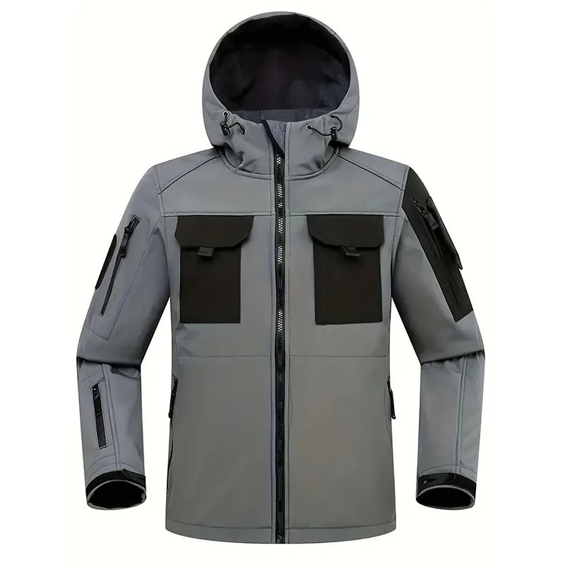 Men Tactical Soft Shell Waterproof Jacket With Fleece Lining 2