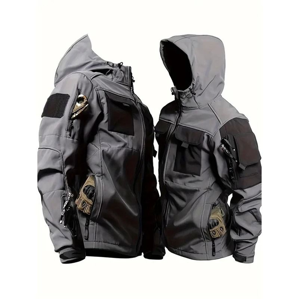 Men Tactical Soft Shell Waterproof Jacket With Fleece Lining 6