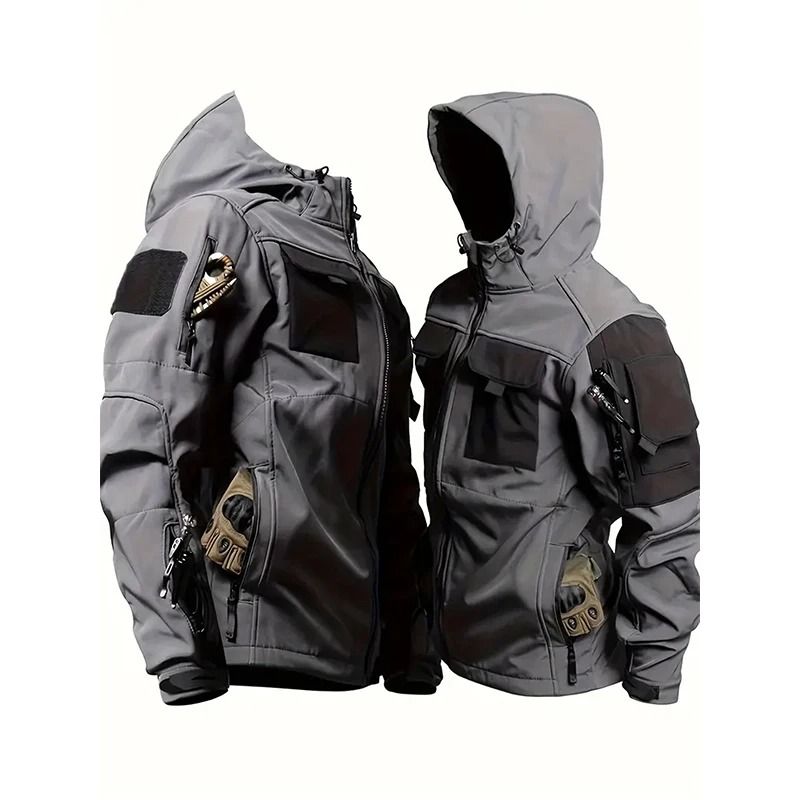 Men Tactical Soft Shell Waterproof Jacket With Fleece Lining 6
