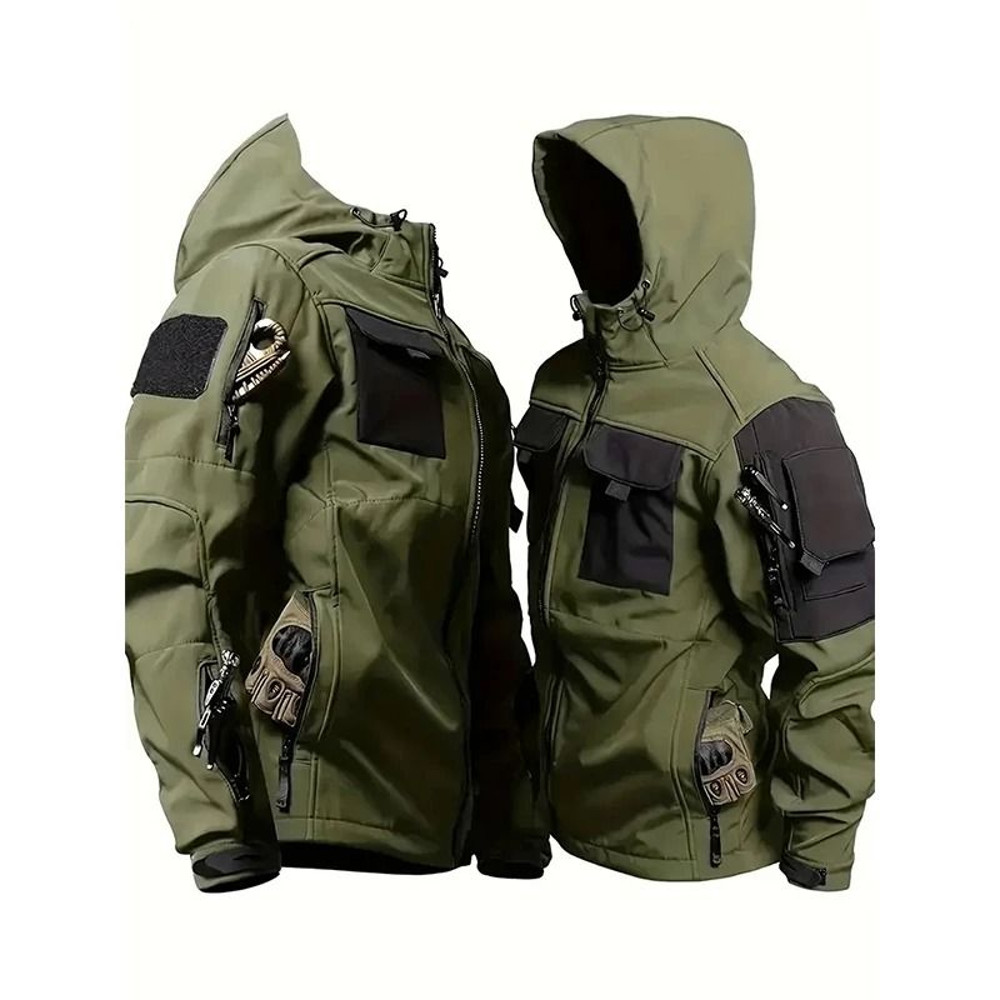 Men Tactical Soft Shell Waterproof Jacket With Fleece Lining 7