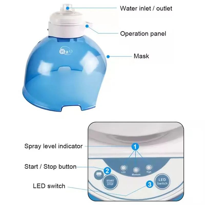 Standing Hydrogen Oxygen LED Facial Mask Red Blue Light Therapy Machine 4