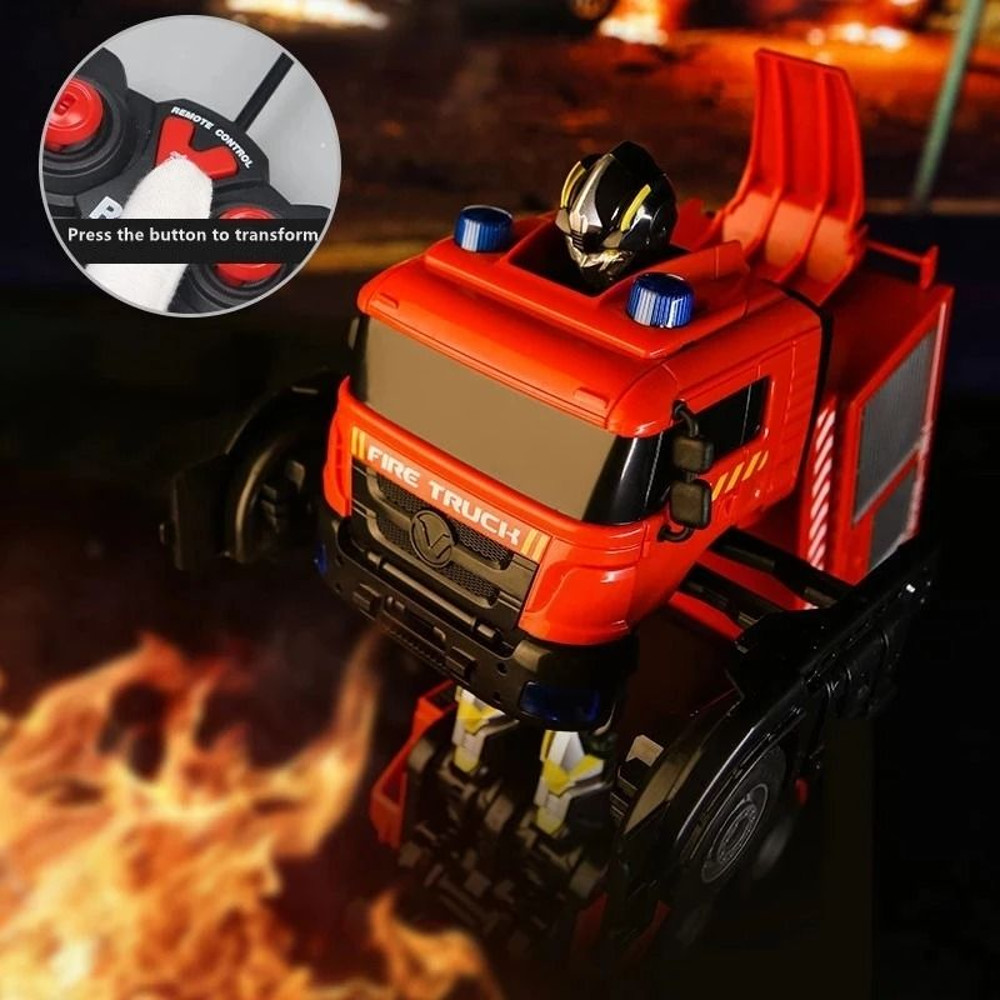 Transforming RC Engine Truck Robot Toy With Lights For Kids 1