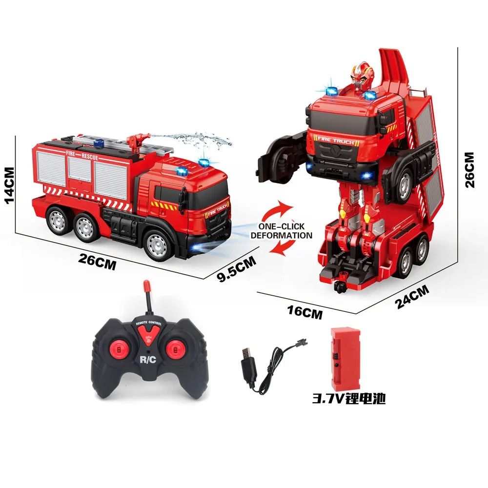 Transforming RC Engine Truck Robot Toy With Lights For Kids 5