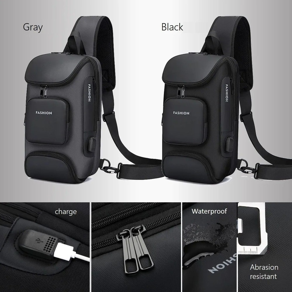 Waterproof Anti Theft Crossbody Chest Sling Bag For Men 0