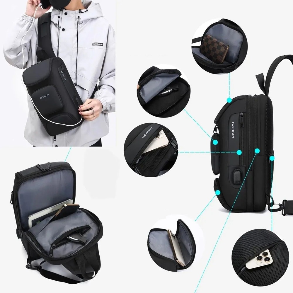 Waterproof Anti Theft Crossbody Chest Sling Bag For Men 3