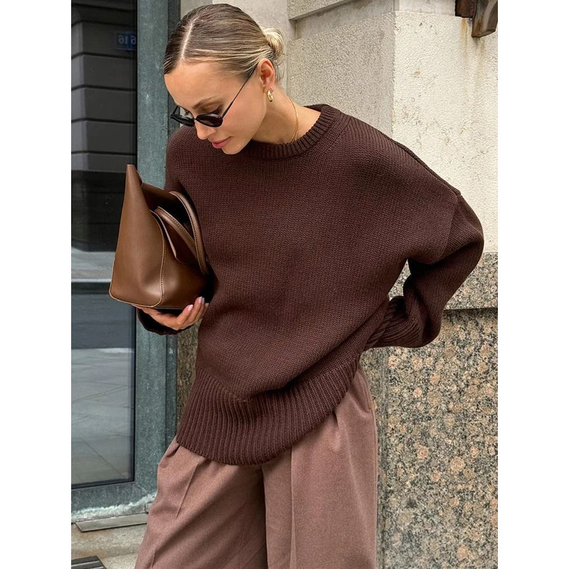 Cozy Oversized Womens Sweater Knitted Winter Pullover 4