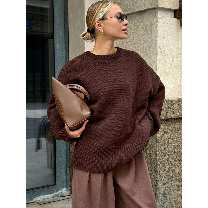 Cozy Oversized Womens Sweater Knitted Winter Pullover 5