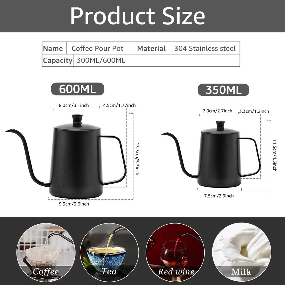 Stainless Steel Gooseneck Drip Kettle For Coffee And Tea 5