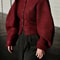 Womens Burgundy Bomber Jacket With Zipper And Stand Collar 6